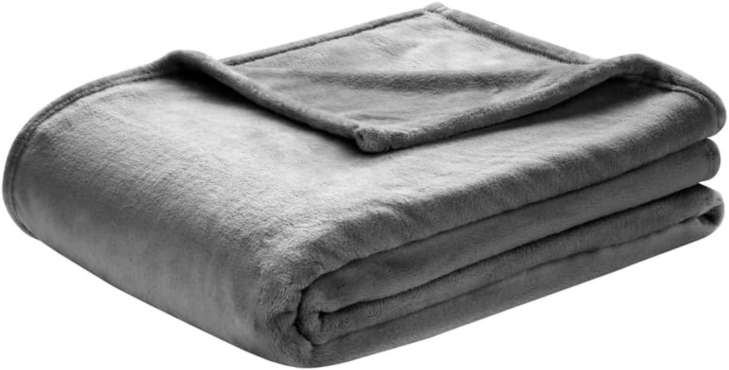 Decke Cashmere Touch | Wohndecke 150 x 200 cm | Flauschige Kuscheldecke [Anthrazit] Bild 1