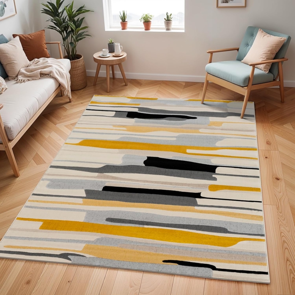 Livabliss Teppich HOUSTON, rechteckig, Höhe: 11 mm, Skandi Design, Modern Boho Kurzflor Wohnzimmerteppich, Schlafzimmer Bild 1