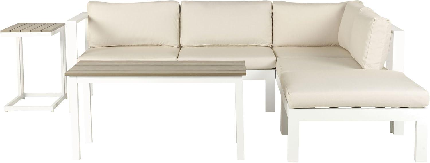 Ecksofa Lounge Set MESSINA Metall 5 Personen Linksseitig Beige Bild 1