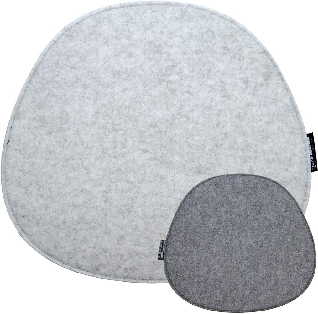 DuneDesign Stuhlkissen Filz Sitzkissen oval Stuhlkissen Sitzauflage, 8mm oval grau 40x37cm Bild 1