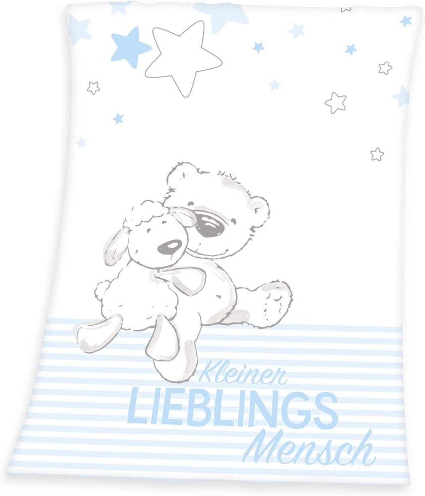 Babydecke Kleiner Lieblingsmensch, Baby Best, mit tollem Motiv und Schriftzug, Kuscheldecke Bild 1