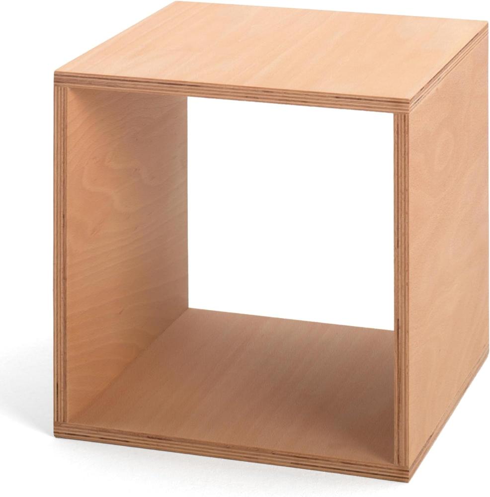 Tojo Cube | Nachttisch | 35 x 35 x 35 cm | Beistelltisch aus Buche multiplex | Geölte Oberfläche | Eckige Nachtkommode | Nachtkonsole aus Holz in würfelform | Bild 1