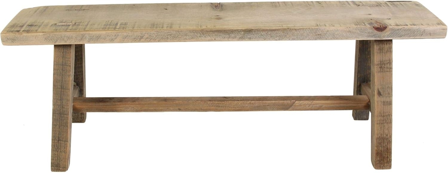 FRANK FLECHTWAREN Rustikale kleine Holzbank Used-Look, 78 x 15 x 28 cm (LxBxH) Bild 1