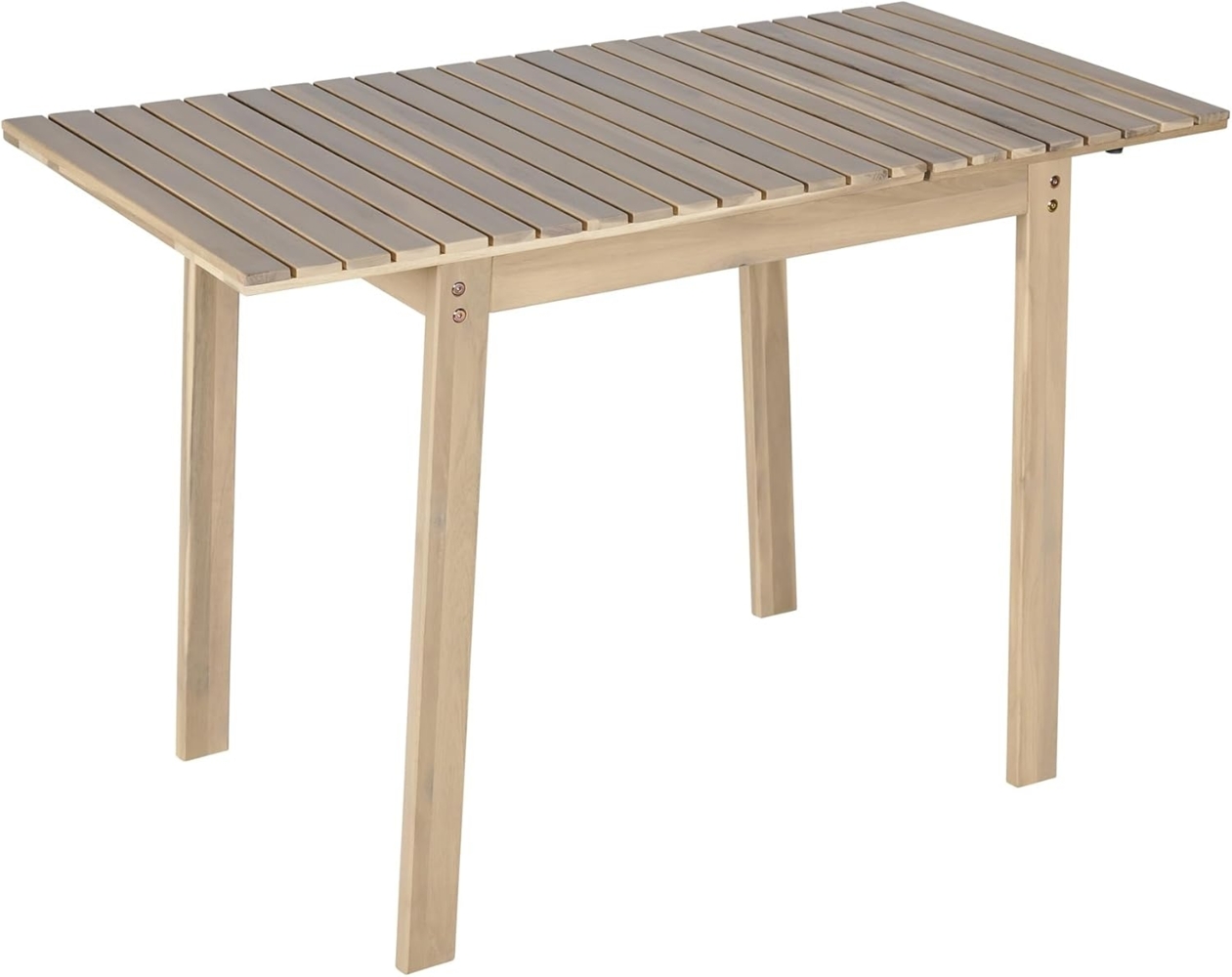 riess-ambiente Gartentisch BALI 110cm natur hell – Massivholz, ausklappbar, wetterfest (Einzelartikel, 1-St), ausklappbarer Outdoor-Holztisch im Naturton – ideal für kleine Balkone Bild 1