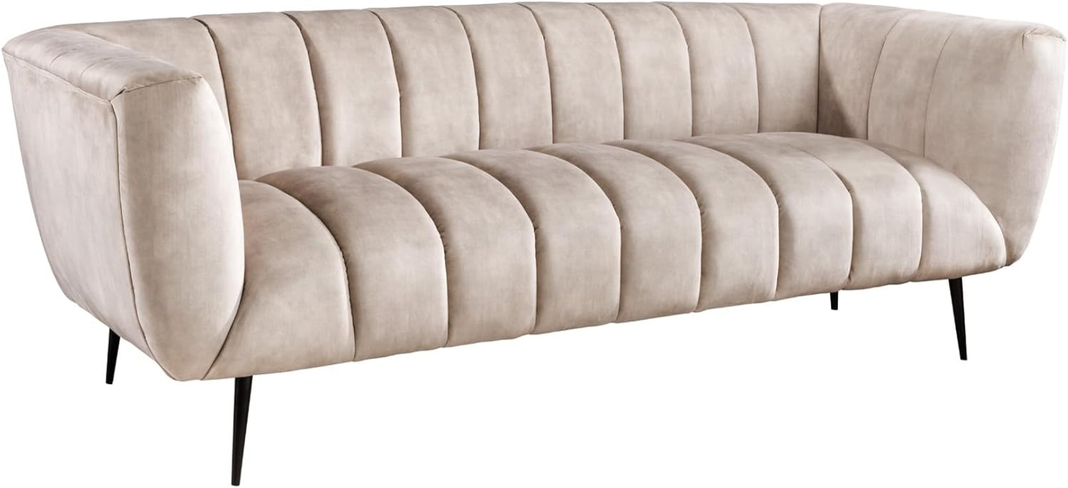 riess-ambiente Sofa NOBLESSE 225cm champagner / schwarz, Einzelartikel 1 Teile, Wohnzimmer · Samt · Metall · 3-Sitzer · Federkern · Retro Design Bild 1