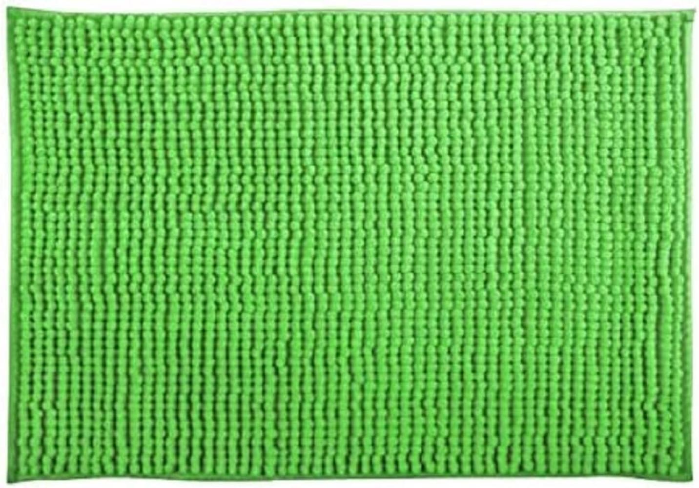 MSV Badteppich Badvorleger Duschvorleger Chenille Hochflor Badematte 40x60 cm – Basil Grün Bild 1