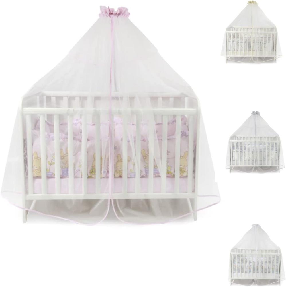 Lorelli Babybetthimmel, Baldachin 480 x 150 cm Insektenschutz Babybett Laufstall rosa Bild 1