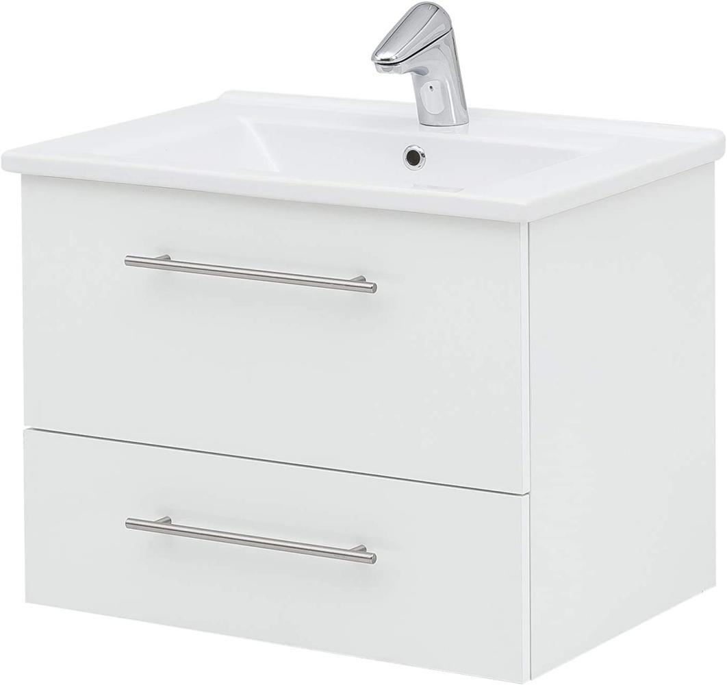 SCHILDMEYER Waschtisch Waschbecken Unterschrank Badmöbel weiß 65 x 52,5 x 45,5 cm Bild 1