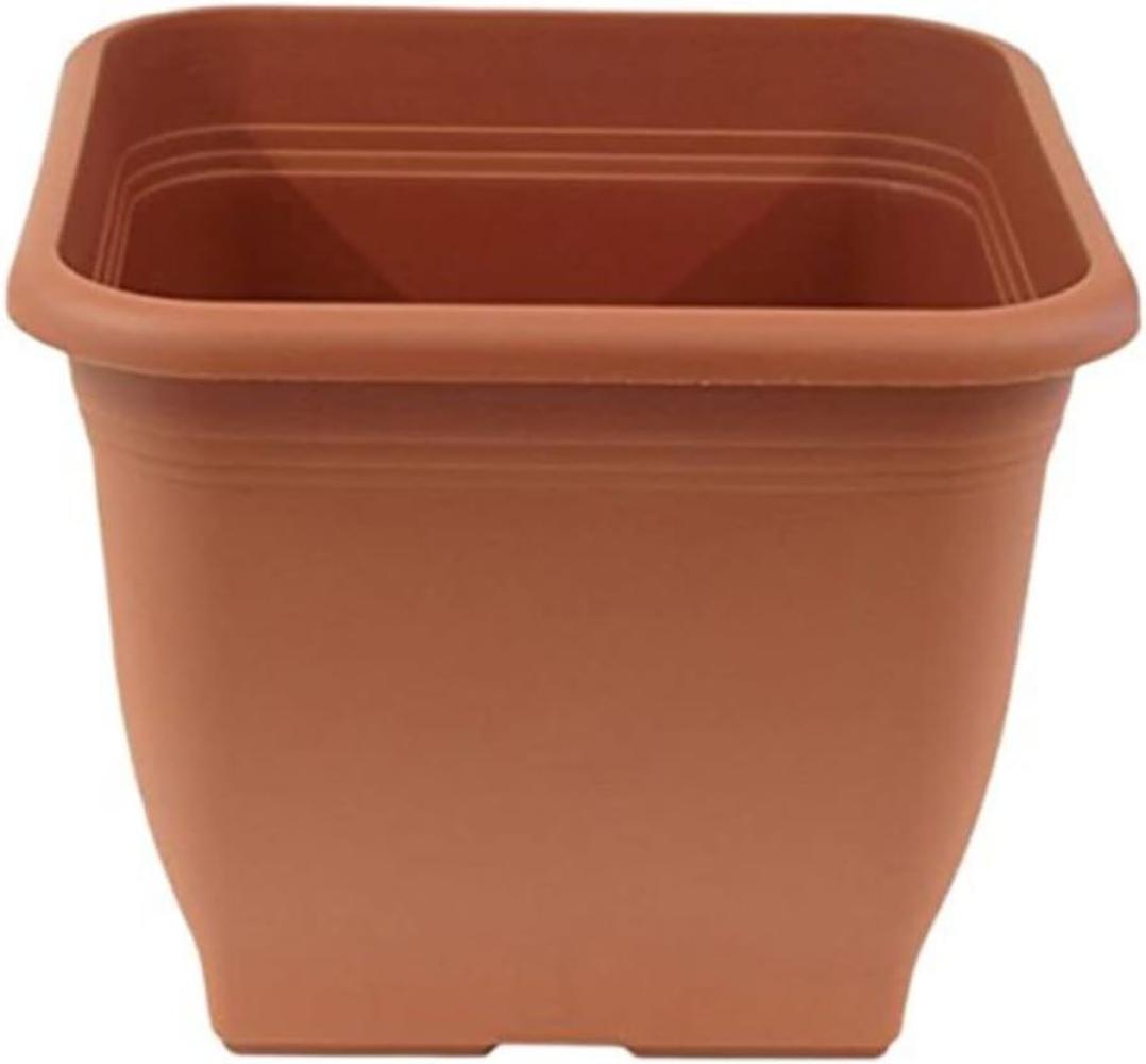 greemotion Pflanzkübel Pia Terrakotta - Blumentopf 23x23cm - 7L Blumenkübel eckig - Übertopf UV-beständiger Kunststoff - Pflanztopf frostsicher - Pflanzgefäß mit Bodenlöchern - Pflanzen-Zubehör Bild 1