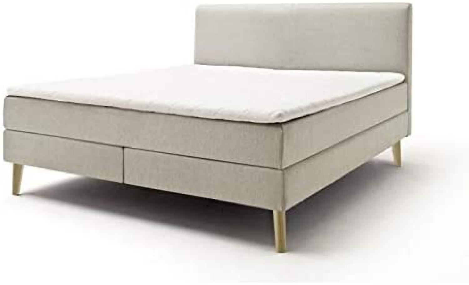 Boxspringbett Greta - Stoff Beige H3 160x200 cm Bild 1