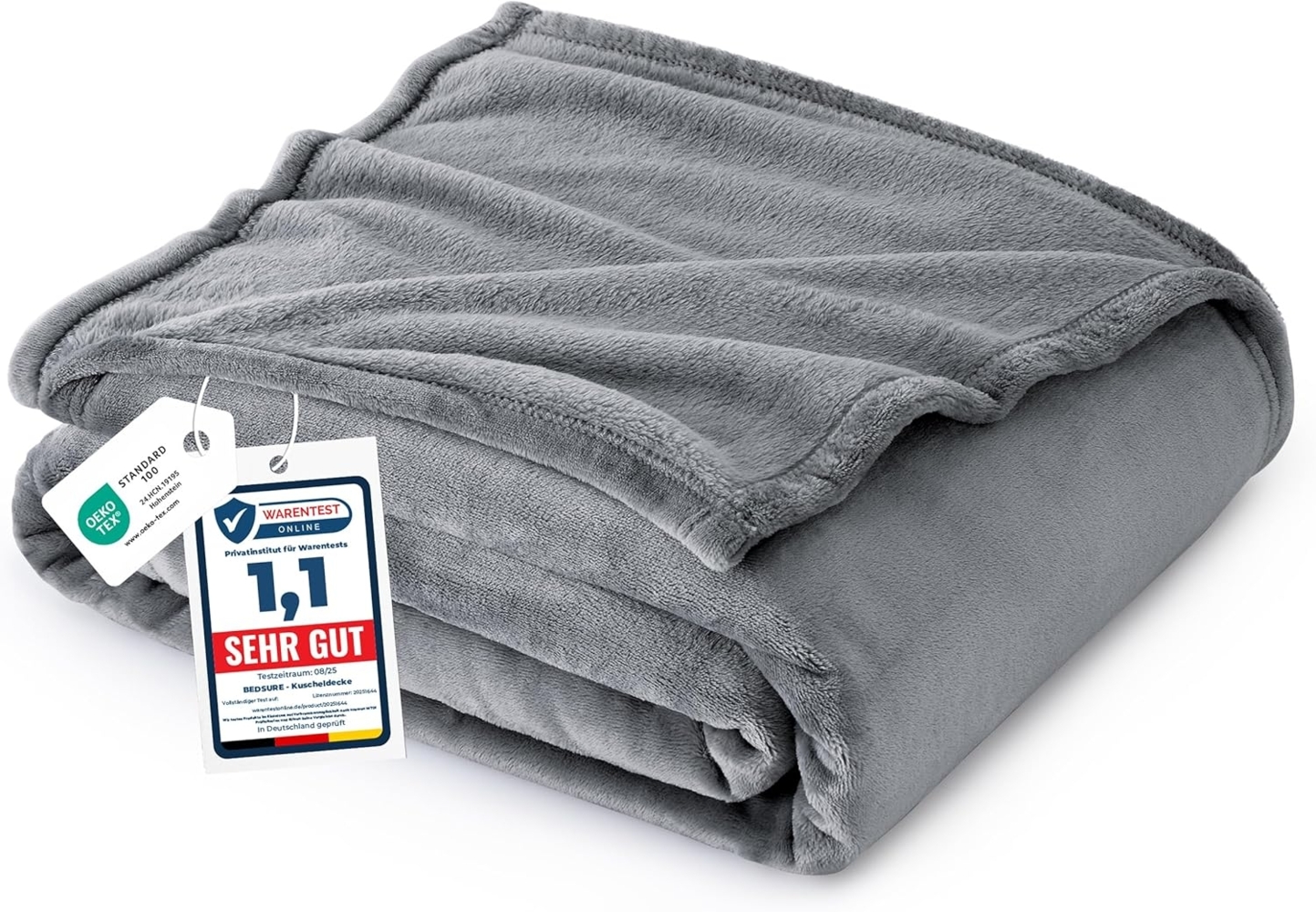 BEDSURE Kuscheldecke Flauschig Decke Fleecedecke - Wohndecke Warm Winter Weich, Sofadecke XL, Decke Couch Blanket, Wohn- & Kuscheldecken 150x200 cm, Sofa überwurfdecke Grau Bild 1