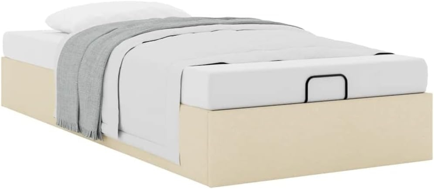 Ottoman-Bett ohne Matratze Creme 90x200 cm Stoff 3310852 Bild 1