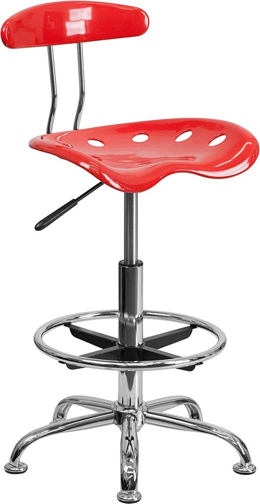 Flash Furniture Zeichenhocker, Cherry Tomato, 50. 8 x 43. 82 x 104. 14 cm Bild 1