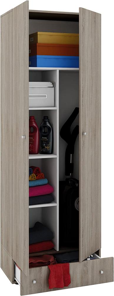 Mehrzweckschrank Kleiderschrank Hochschrank Garderobe Flur Schrank Eiche Dekor Bild 1