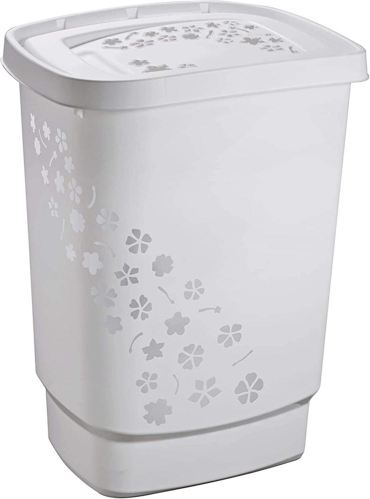 Rotho Wäschesammler Flowers, 55 l grau Bild 1