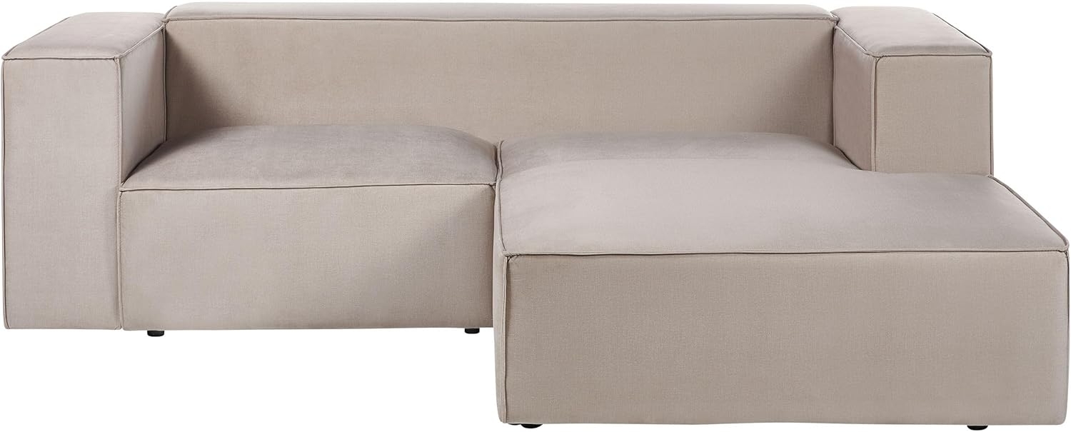 2 Sitzer Sofa VERNON Taupe Samtstoff Linksseitig Bild 1