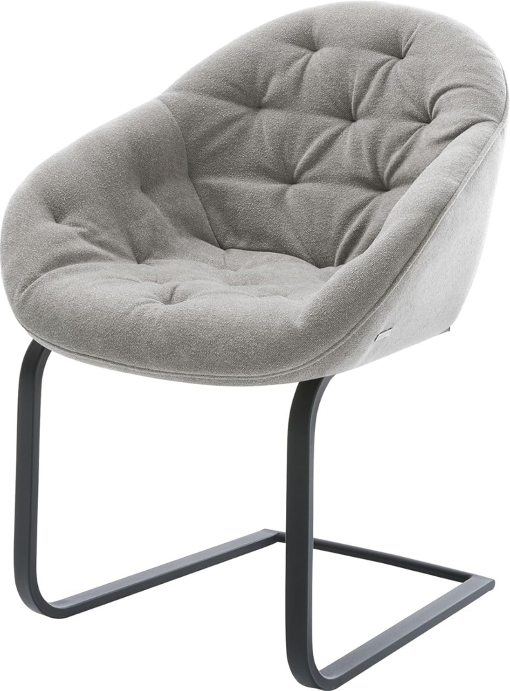 Freischwinger Gaio-Flex Strukturstoff Soft Grau Freischwinger flach Schwarz Bild 1