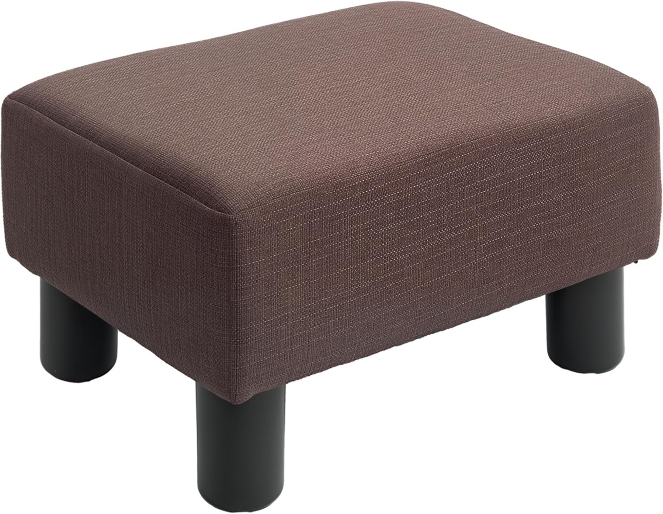HOMCOM Fußhocker Wohnzimmerhocker, Ottoman, Sofahocker aus Leinen (Bank Sitzbank, 1 St, Rückenfreier Hocke), Braun 40 x 30 x 24 cm Bild 1