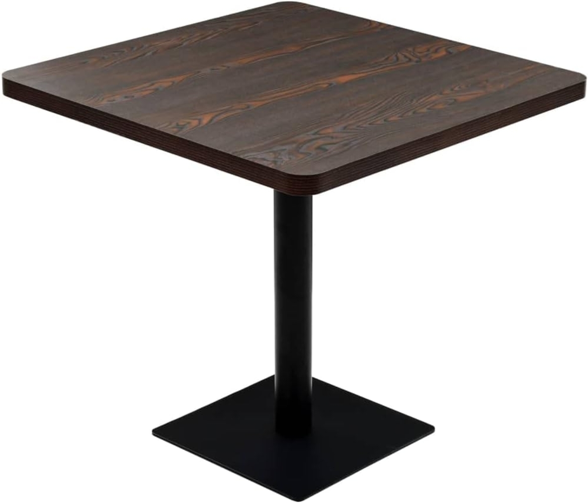 vidaXL Bistrotisch MDF und Stahl Quadratisch 80×80×75cm Dunkle Esche 245611 Bild 1
