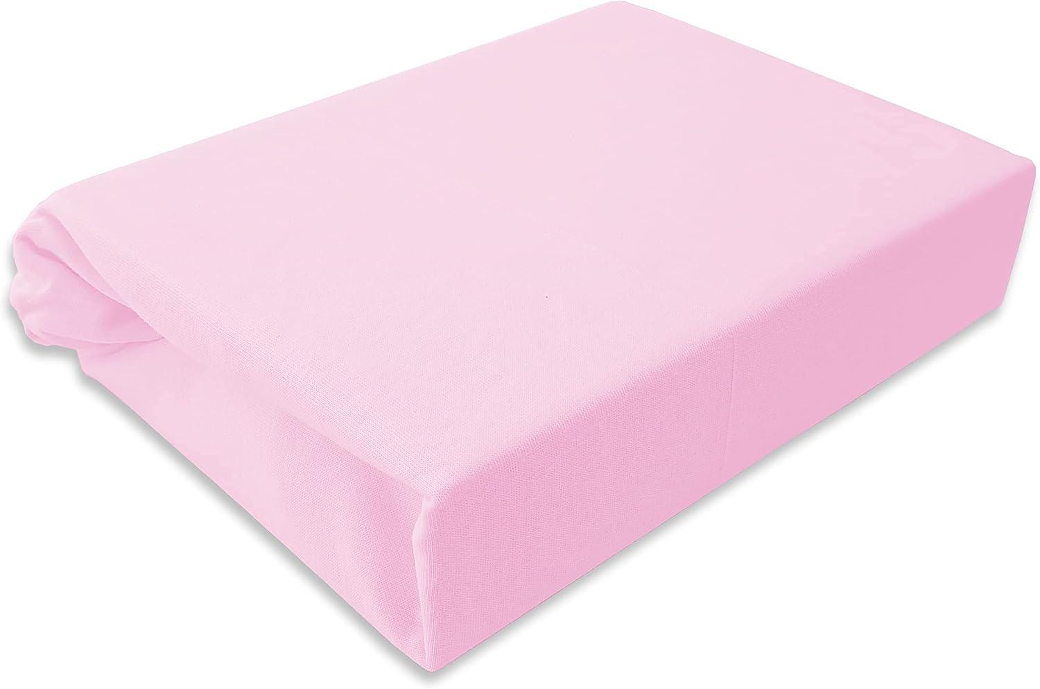 Spannbettlaken Kinderbett Jersey 60x120 70x140 80x160 Top Qualität Hohe Gewicht 180g/m2 (70x140, Rosa) Bild 1