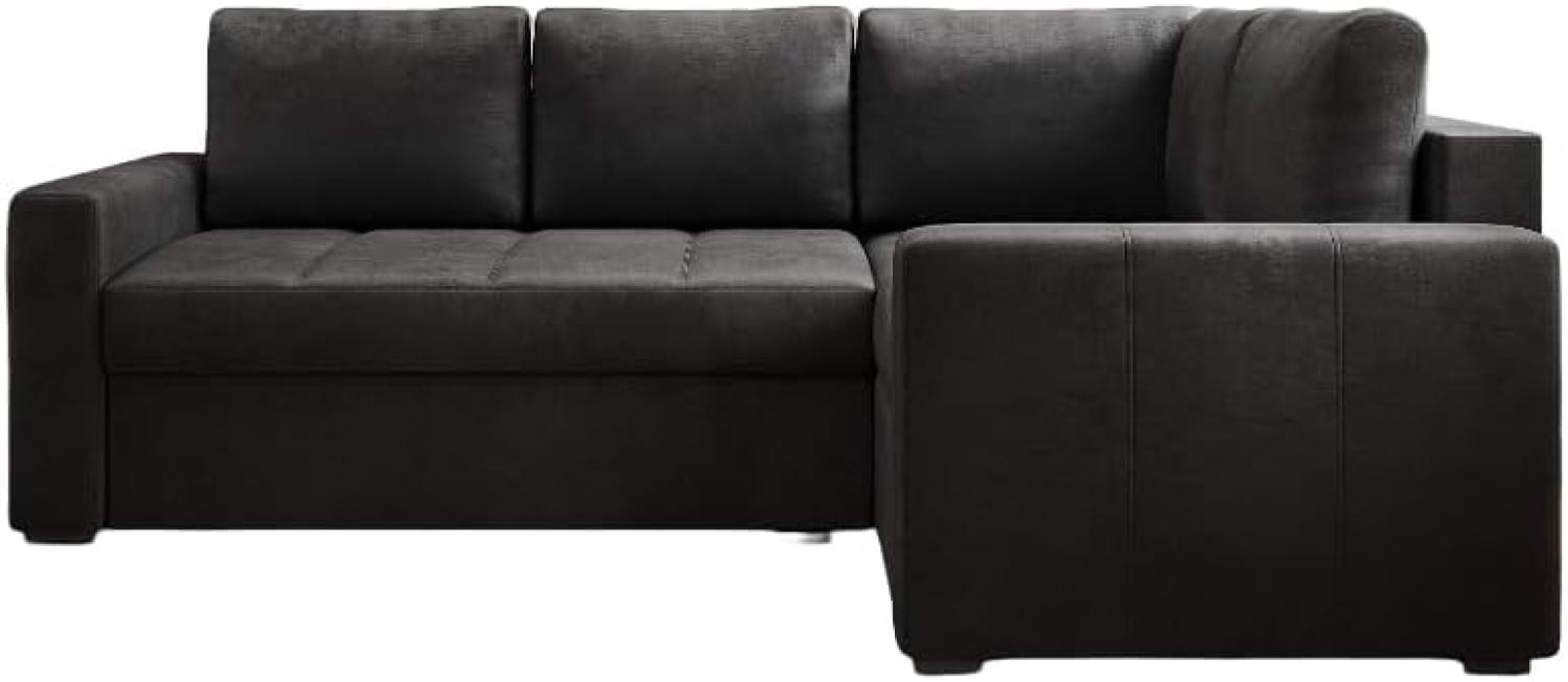 Designer Sofa Cortino mit Schlaffunktion und Stauraum Samt Anthrazit Rechts Bild 1