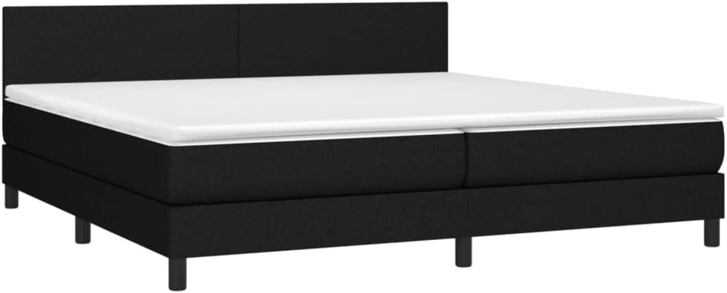 vidaXL Boxspringbett mit Matratze, Stoff, Schwarz, 200 x 200 cm, H2 Bild 1