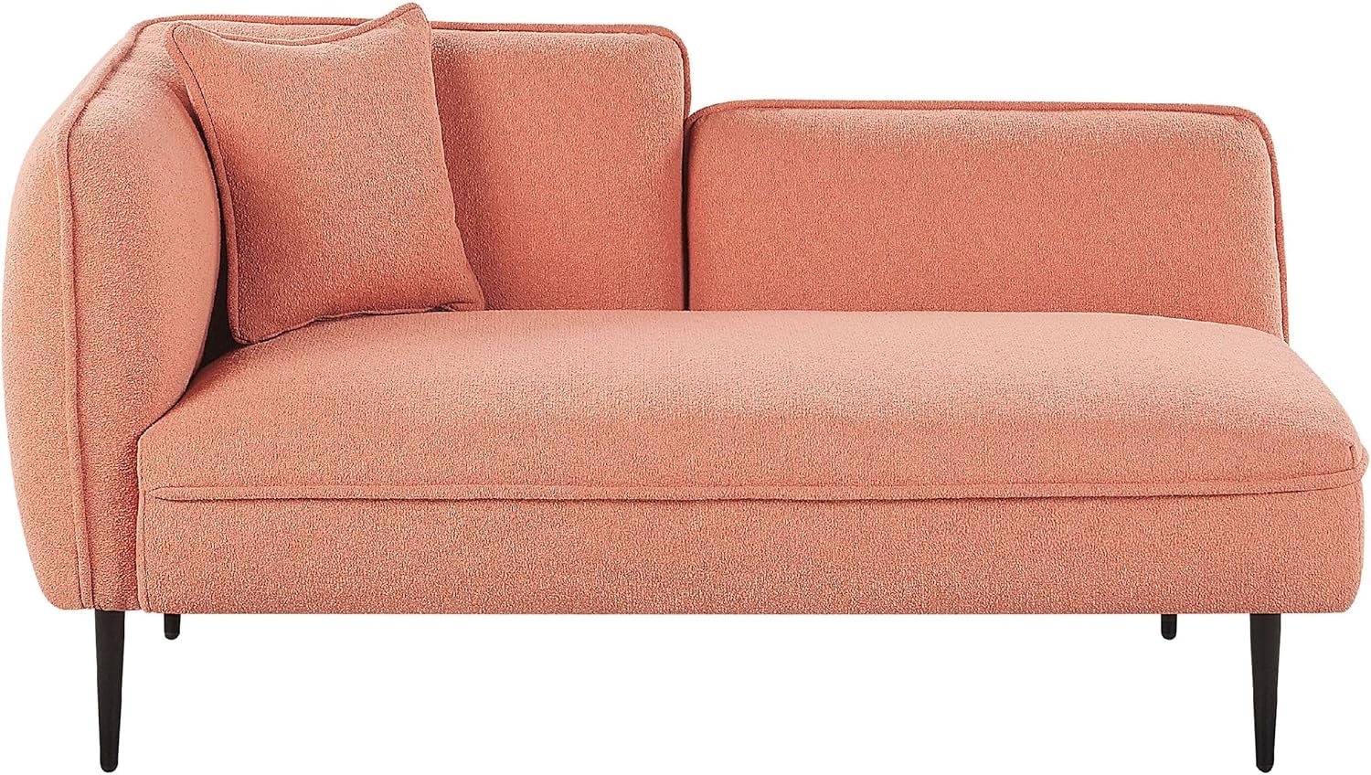 Chaiselongue Bouclé pfirsichrosa linksseitig CHEVANNES Bild 1