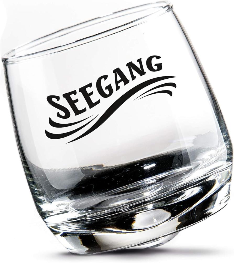 GILDE 2tlg. Set, Wackelglas, "Seegang", Schriftzug, Glas, klar, , H. 8,5 cm, D. 7,5 cm 46758 Bild 1