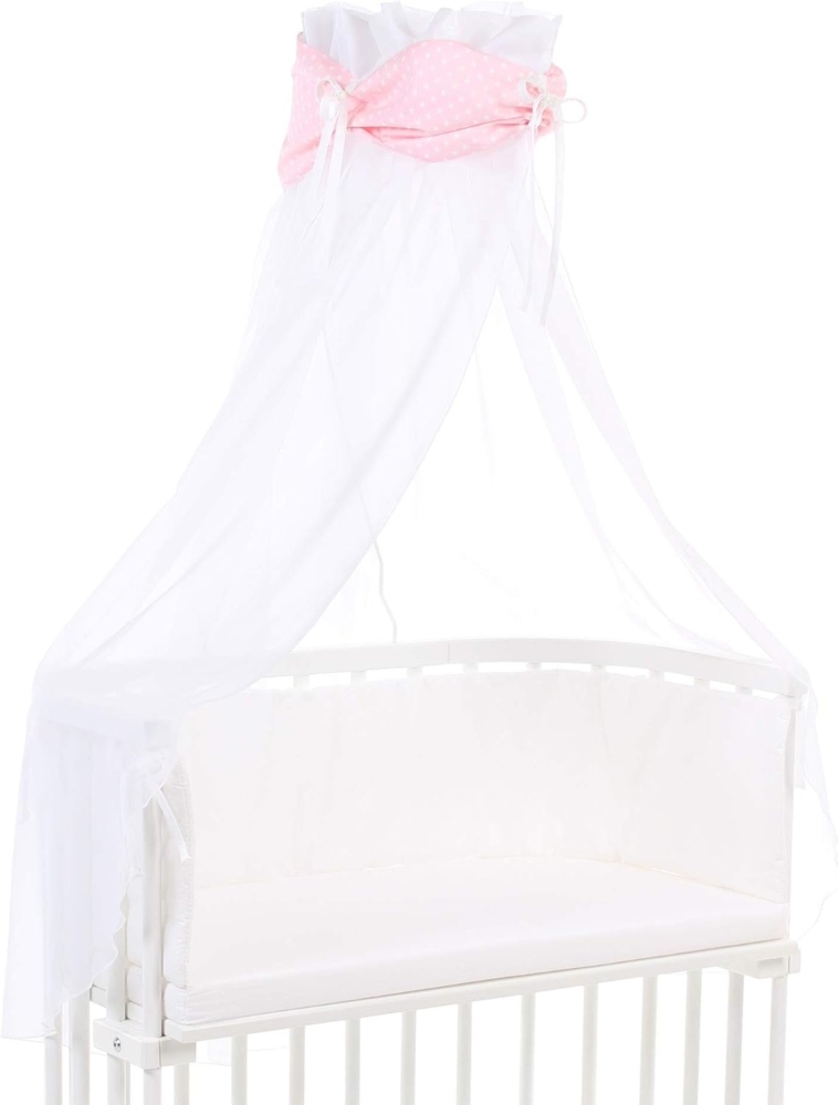 Babybay Himmel Organic Cotton mit Schleife für alle Modelle, rose Sterne weiß Bild 1