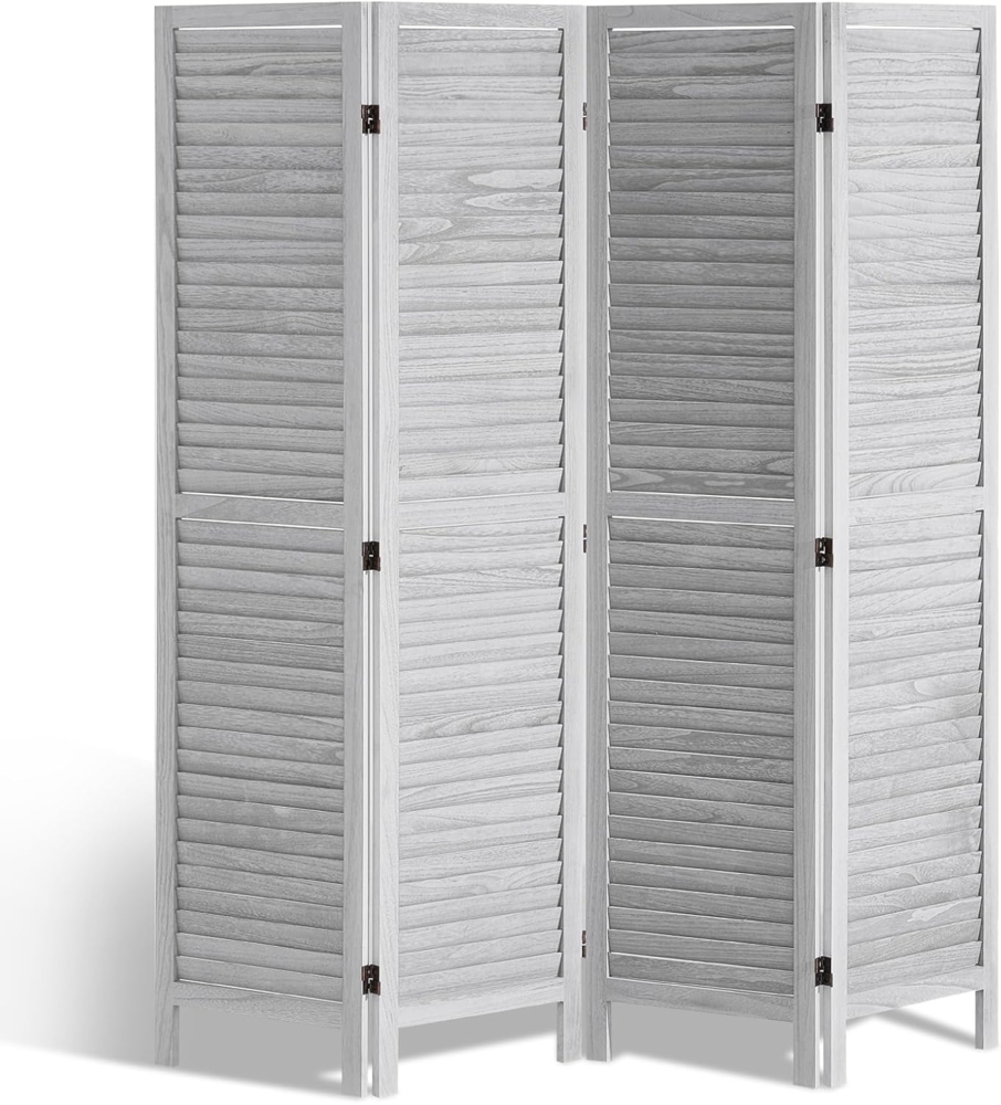 VEVOR Raumteiler 4-TLG. Faltbare Sichtschutz Paravent, 170 cm hohe Trennwand tragbarer Dekorationsschirm zur Raumtrennung, Raumtrenner geeignet für Büro Restaurant Schlafzimmer (Hellgrau) Bild 1