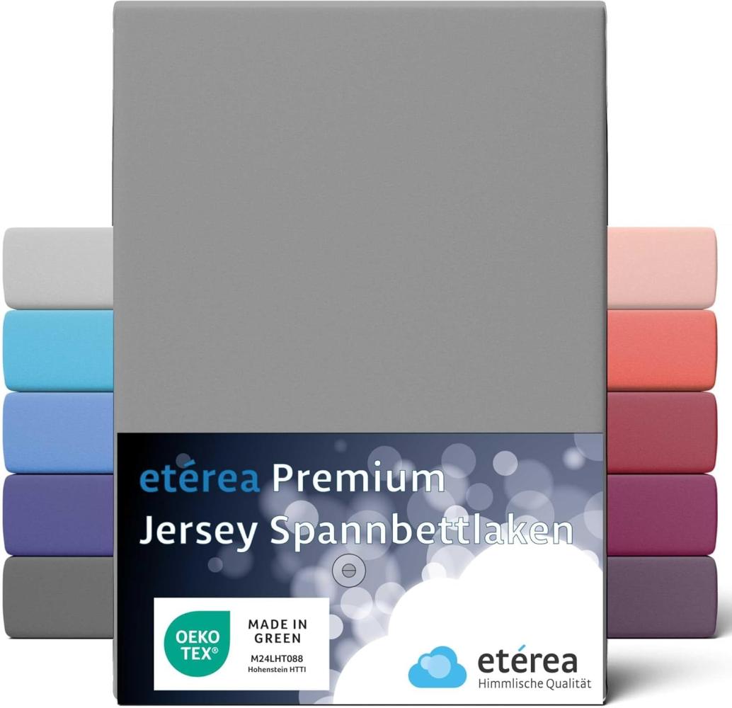 etérea Premium Jersey Spannbettlaken Grau 140x200 - 160x200 cm Bild 1