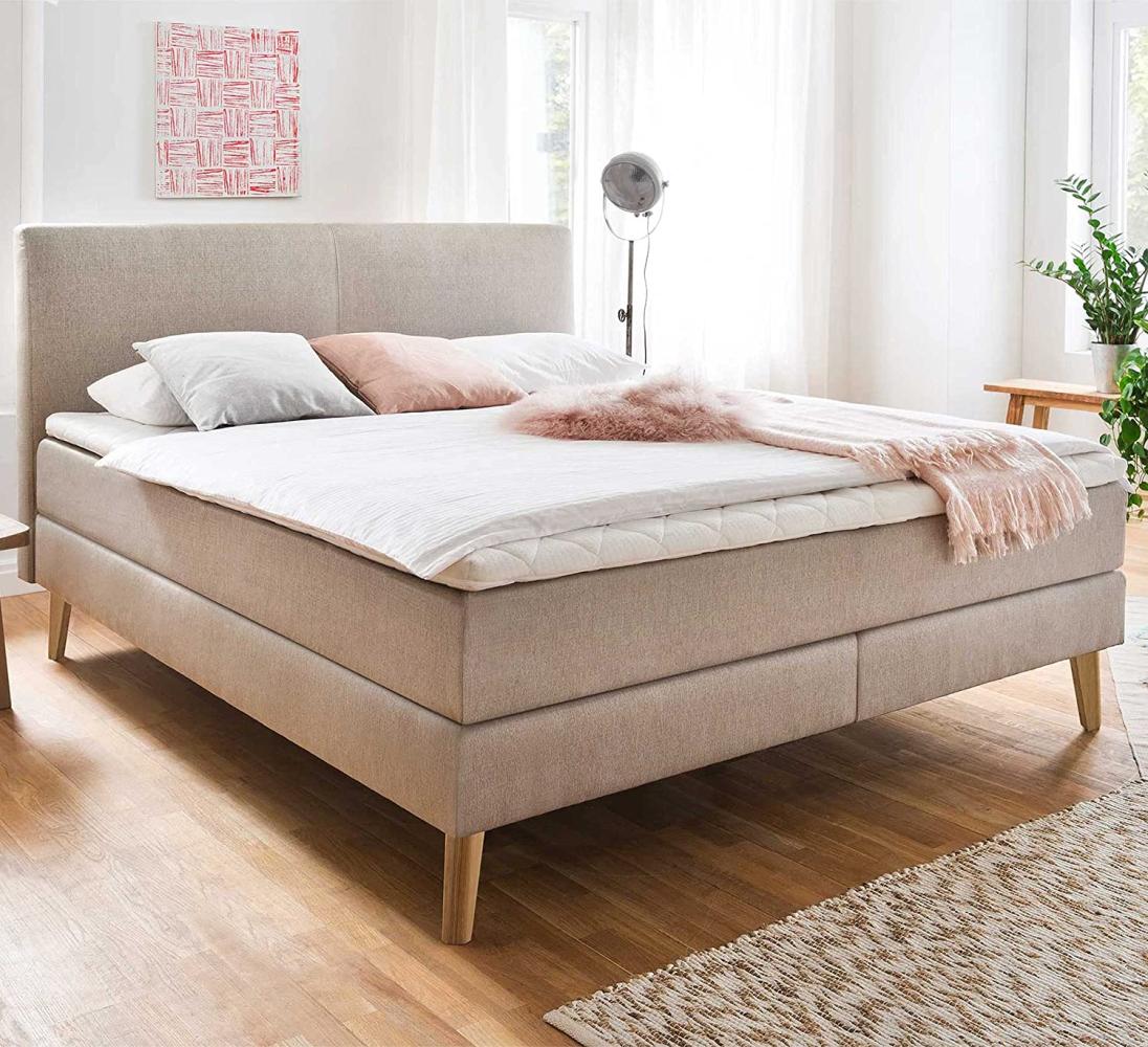 Boxspringbett Greta - Stoff Beige H2&H3 180x200cm Bild 1