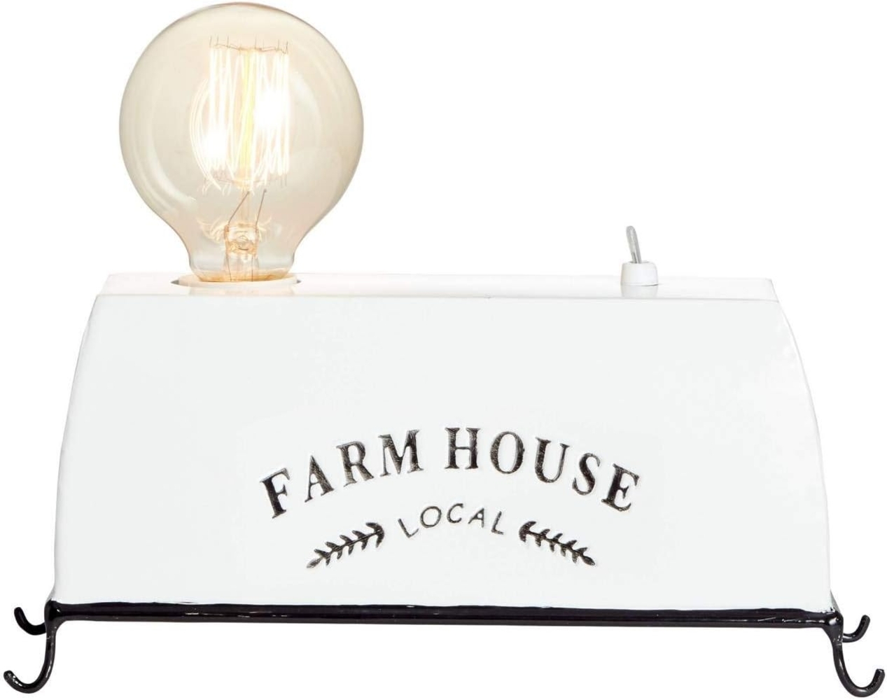 BRILLIANT Lampe Farm Life Tischleuchte weiß | 1x A60, E27, 30W, geeignet für Normallampen (nicht enthalten) | Mit Kippschalter Bild 1