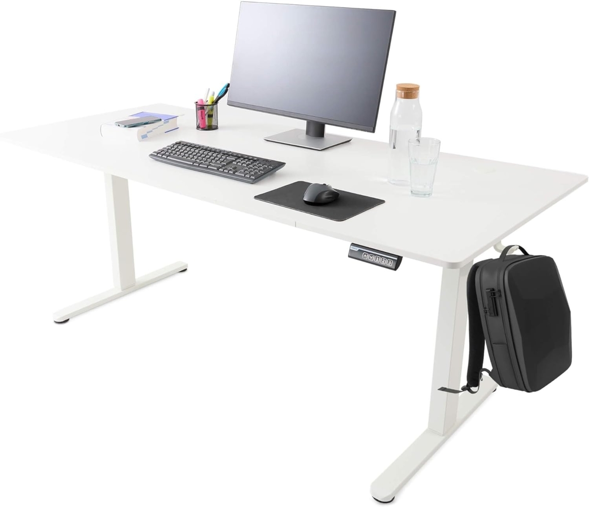 Arebos Schreibtisch Computer-Bürotisch 160 x 80 cm, elektrisch Memory-Funktion, 72-118 cm höhenverstellbar, Hebekapazität: 70 kg Bild 1