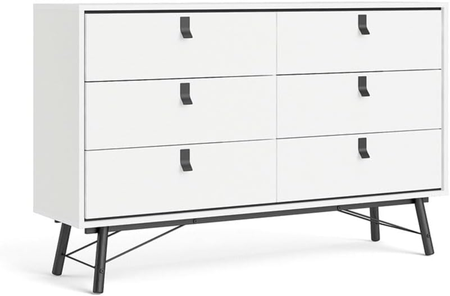 ebuy24 Kommode Rye Kommode breit 6 Schubladen mattweiss. Bild 1