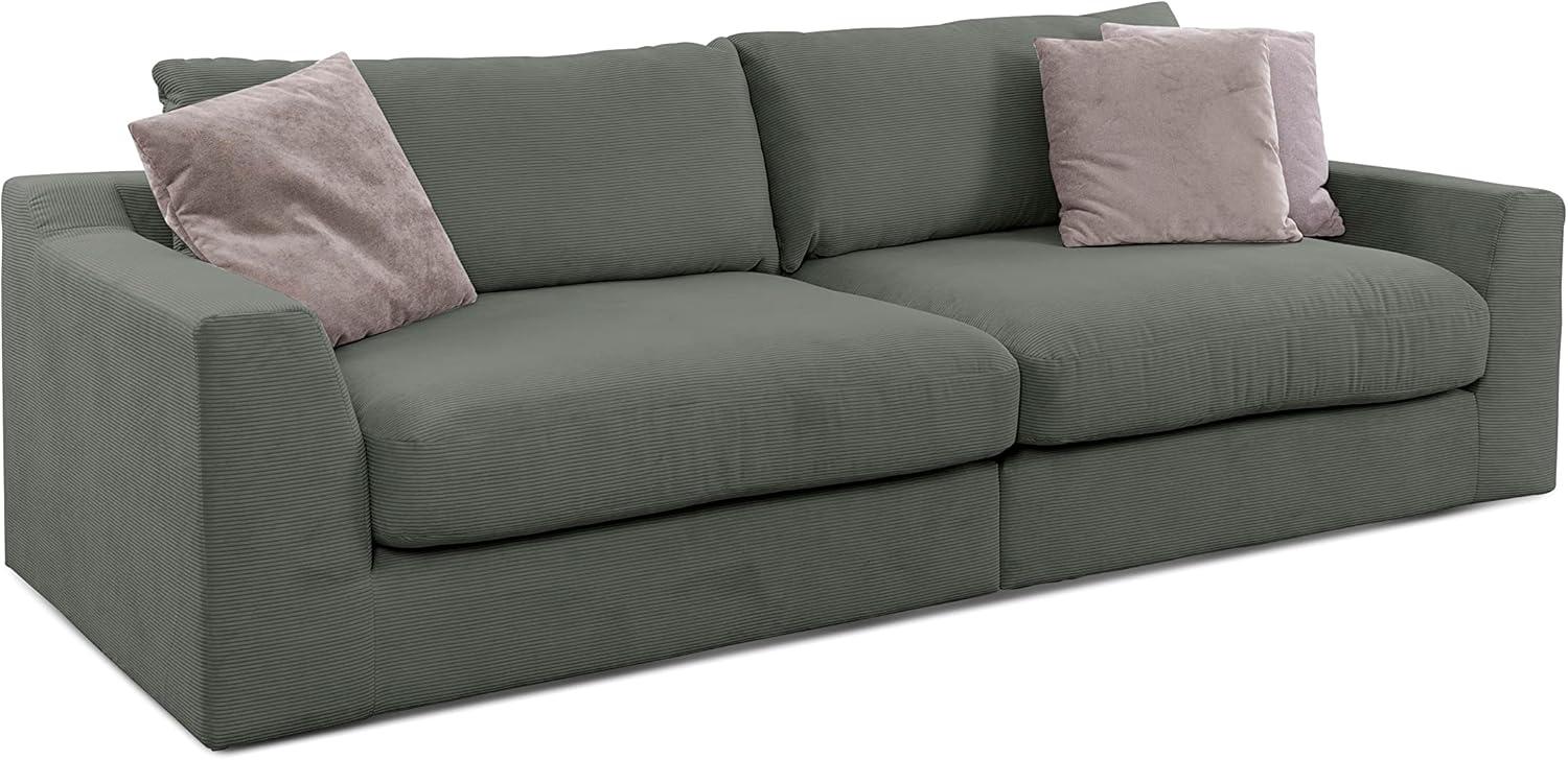 CAVADORE Big Sofa Fiona / Megasofa in Cord mit tiefen Sitzflächen und weicher Polsterung / Cordsofa / 276 x 90 x 109 / Cordstoff Anthrazit Bild 1