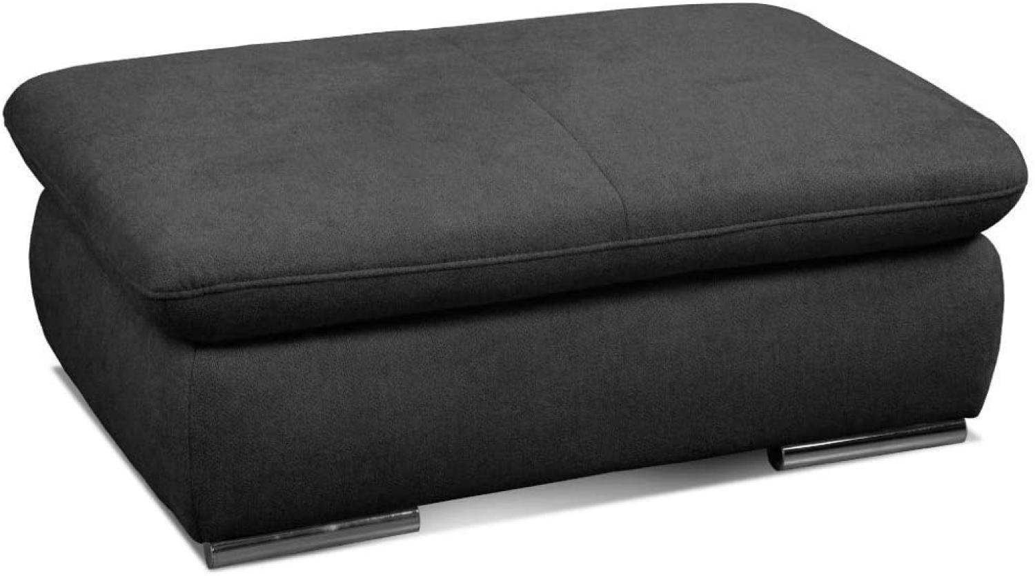 Cavadore Hocker Alkatraz / Polsterhocker passend zum Ecksofa oder zur Wohnlandschaft Alkatraz / Modernes Design / 101 x 43 x 68 / Schwarz Bild 1