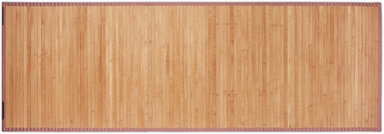 Relaxdays Bambusmatte, 61x182 cm, feuchtigkeitsresistent, rutschfest, Bambus Fußmatte Bad, Flur, Küche, Badteppich, Natur Bild 1