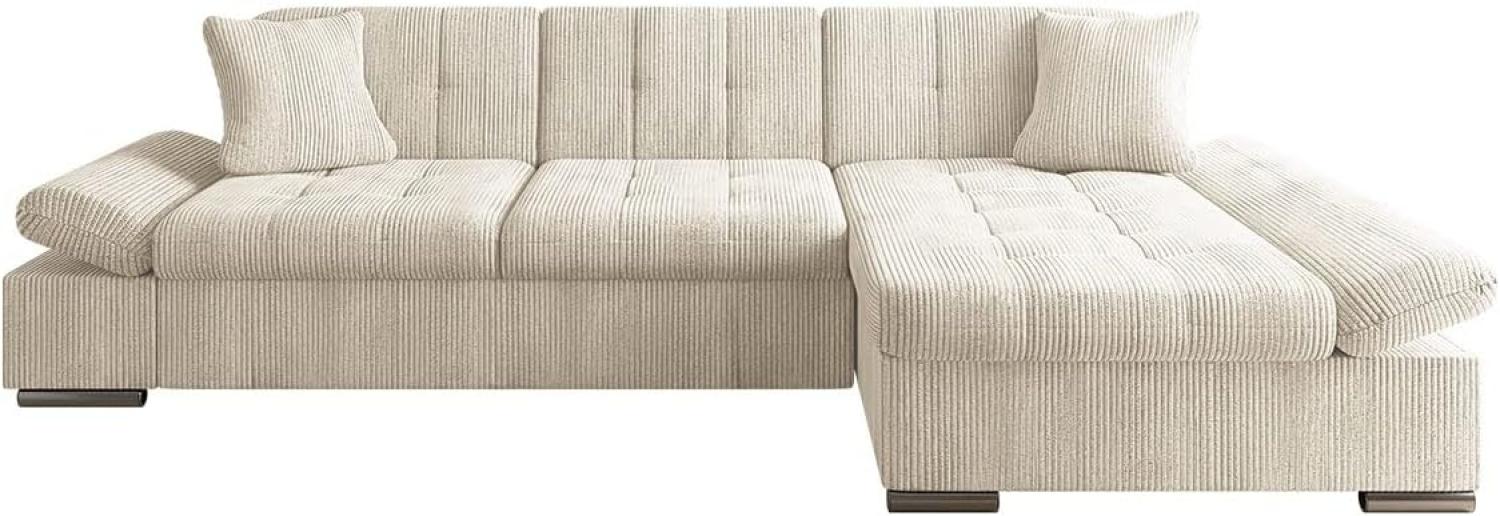 'Malwi' Ecksofa Cord rechtsseitig, beige Bild 1