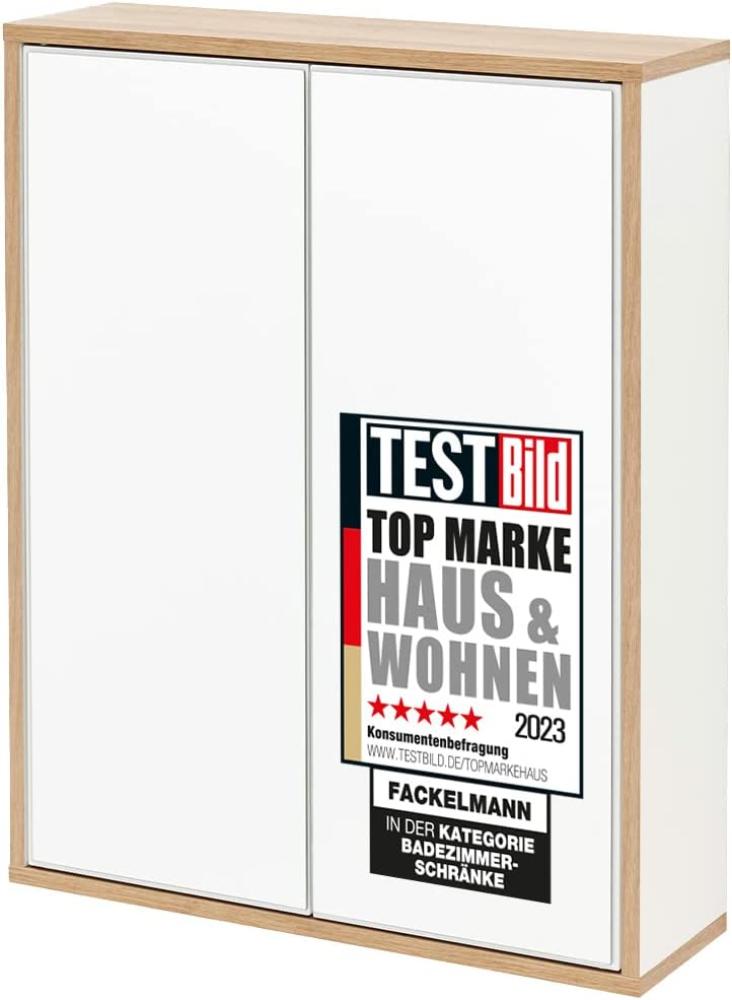 Fackelmann FINN Spiegelschrank 60 cm, Braun hell/Weiß Bild 1