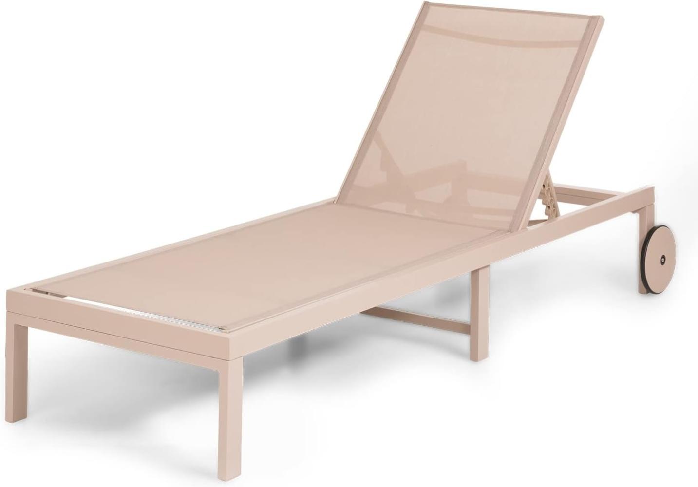 Lucca Lounger Liegestuhl Polyester Aluminium 4-Stufen Helles Taupe Bild 1