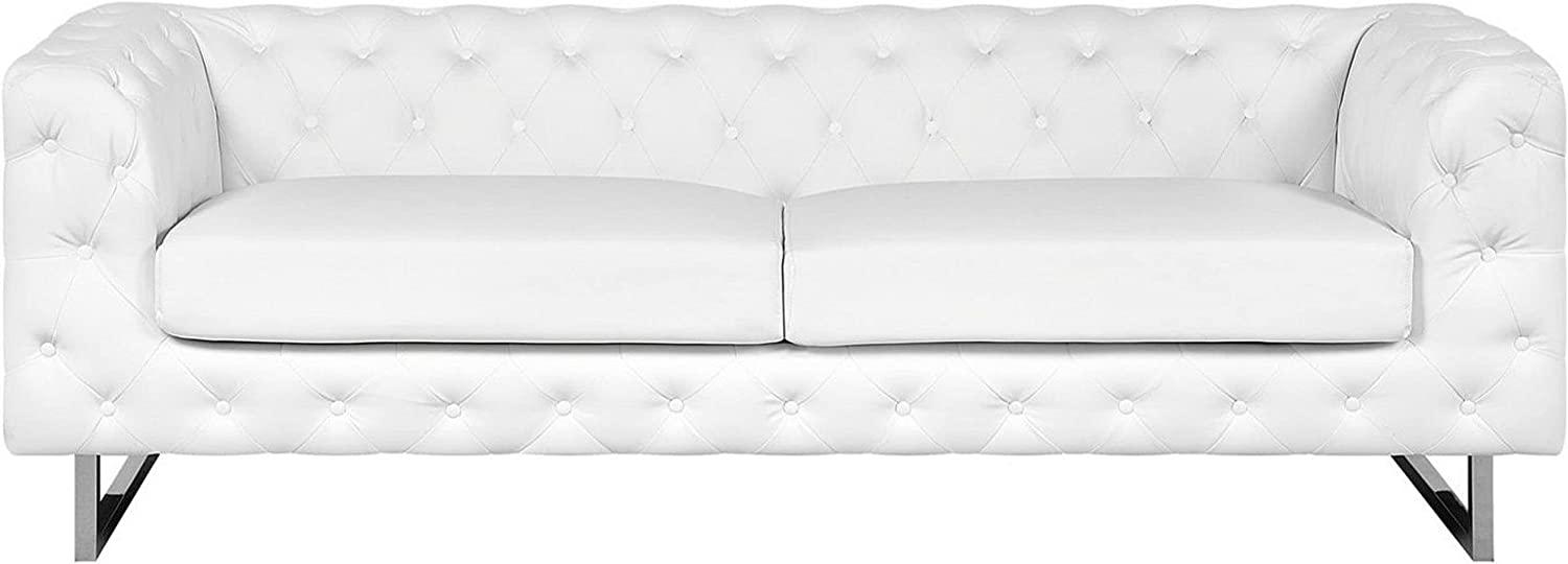 3-Sitzer Sofa Kunstleder weiß VISSLAND Bild 1