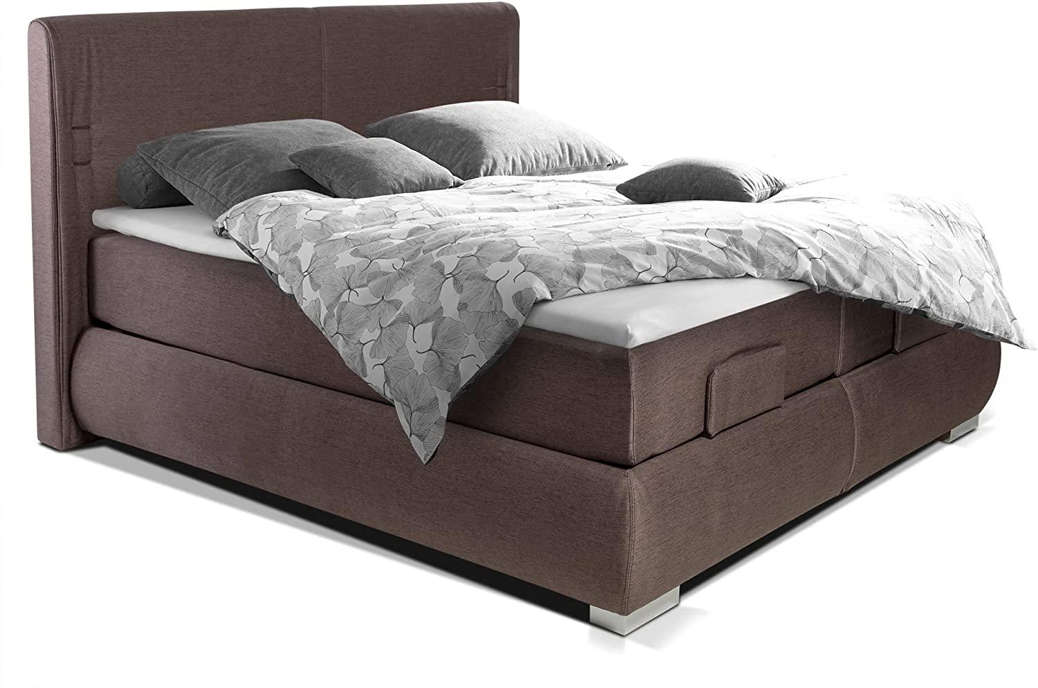 Möbel-Eins GALVARO elektrisches Boxspringbett / Doppelbett mit Motor, Braun 180 x 200 cm Bild 1