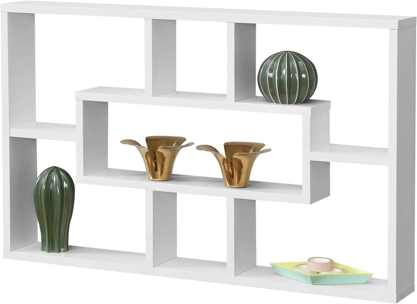 Wandregal Qinngua 77x10x48 cm Weiß en. casa Bild 1