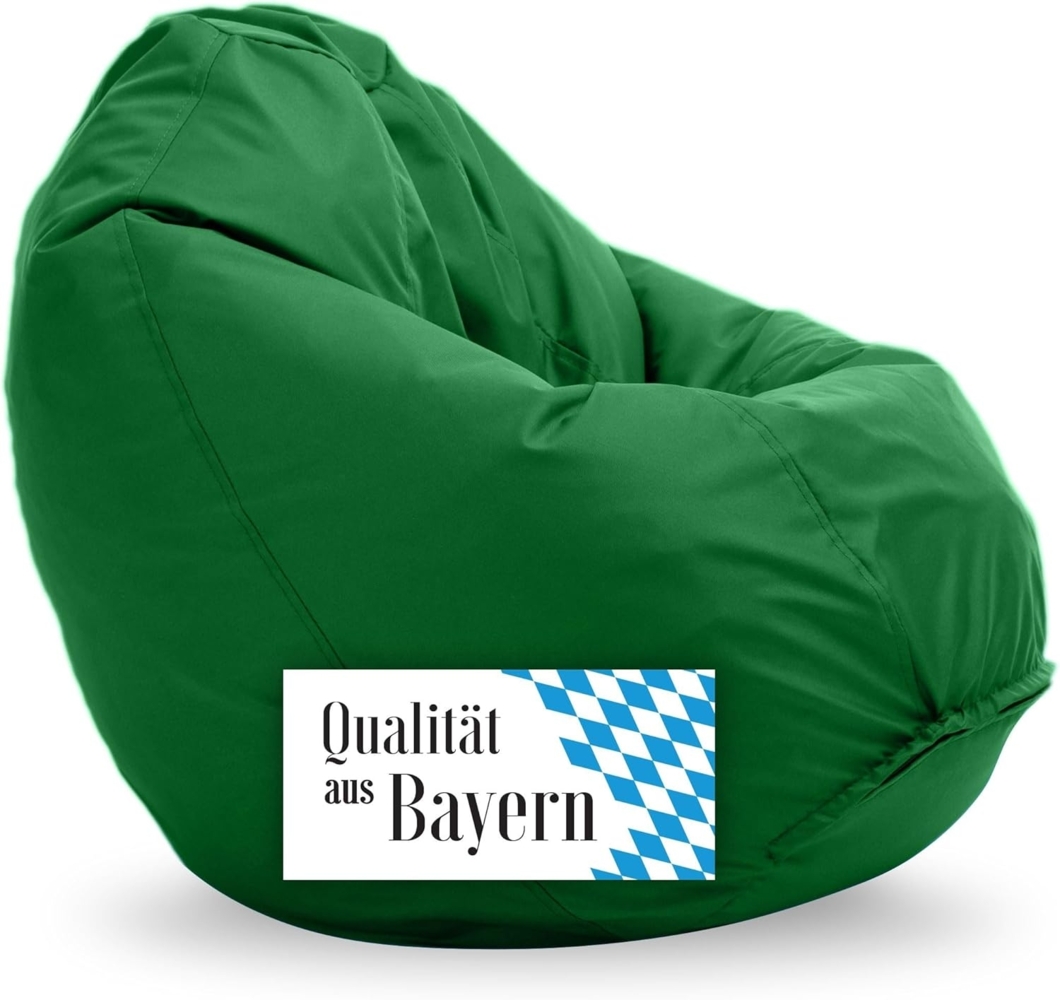Bruni Sitzsack Classico M in Tannengrün – Sitzsack mit Innensack zum Zocken & Lesen, Abnehmbarer Bezug, lebensmittelechte EPS-Perlen als Bean-Bag-Füllung, aus Deutschland Bild 1