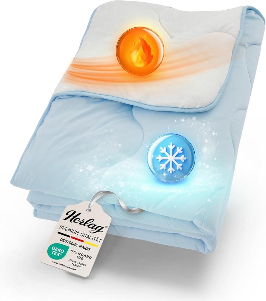 Herlag 4-Jahreszeitenbett 2-in-1 Bettdecke Sommer- & Winterseite Kühlend & Wärmend, Ganzjahresdecke Bild 1