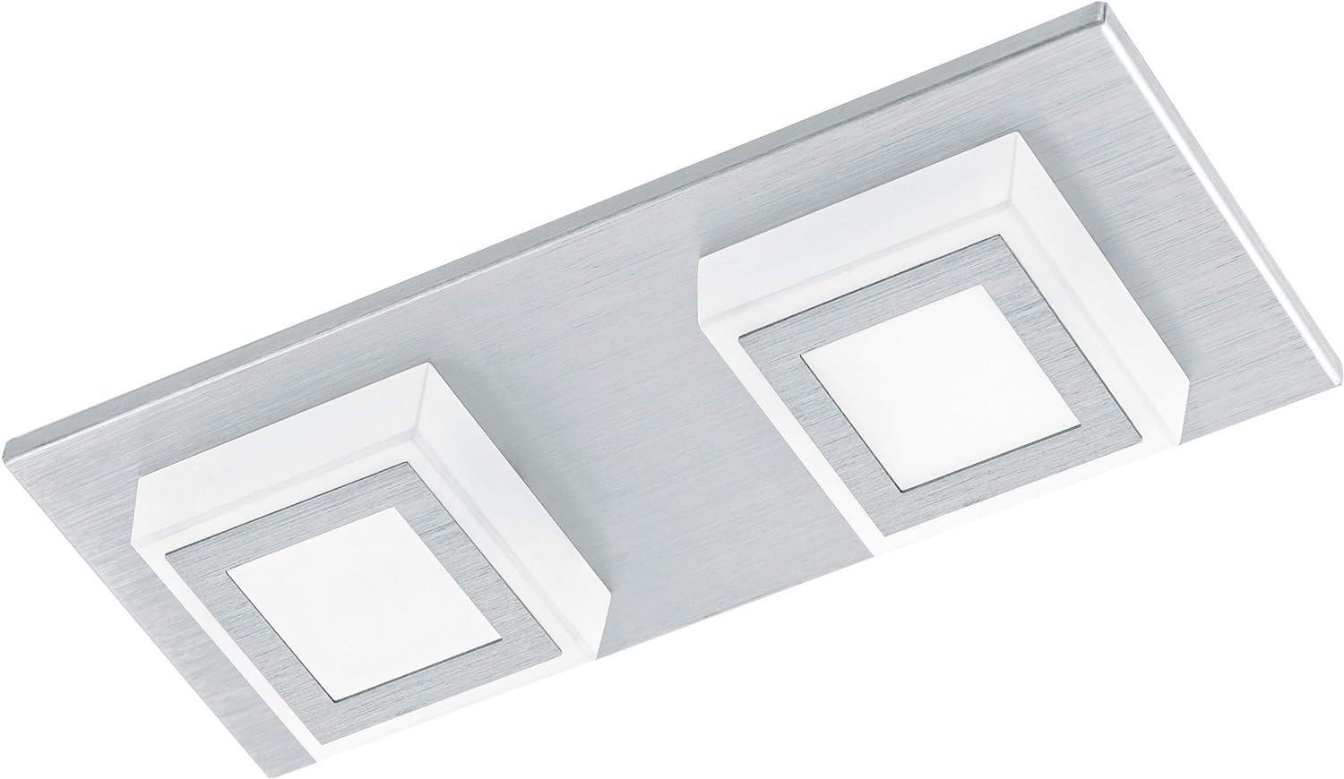 Eglo 94506 Wandleuchte/Deckenleuchte LED MASIANO alu-gebürstet, LED max. 2X3,3W L:25cm B:10cm H:5cm Bild 1