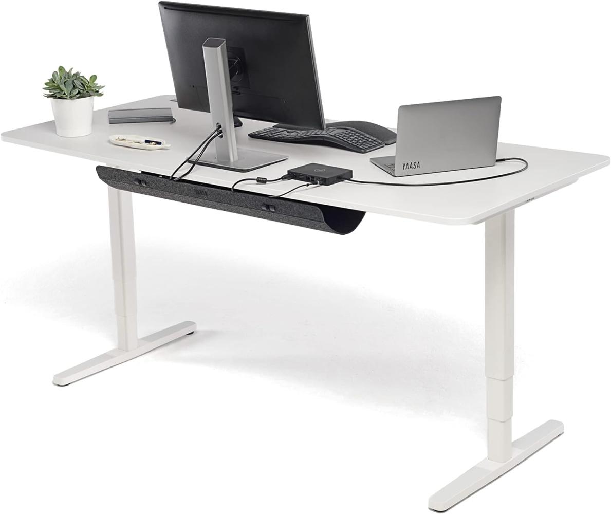 Yaasa Desk Pro II Elektrisch Höhenverstellbarer Schreibtisch, 139x75 cm, Off-White, mit Speicherfunktion und Kollisionssensor Bild 1