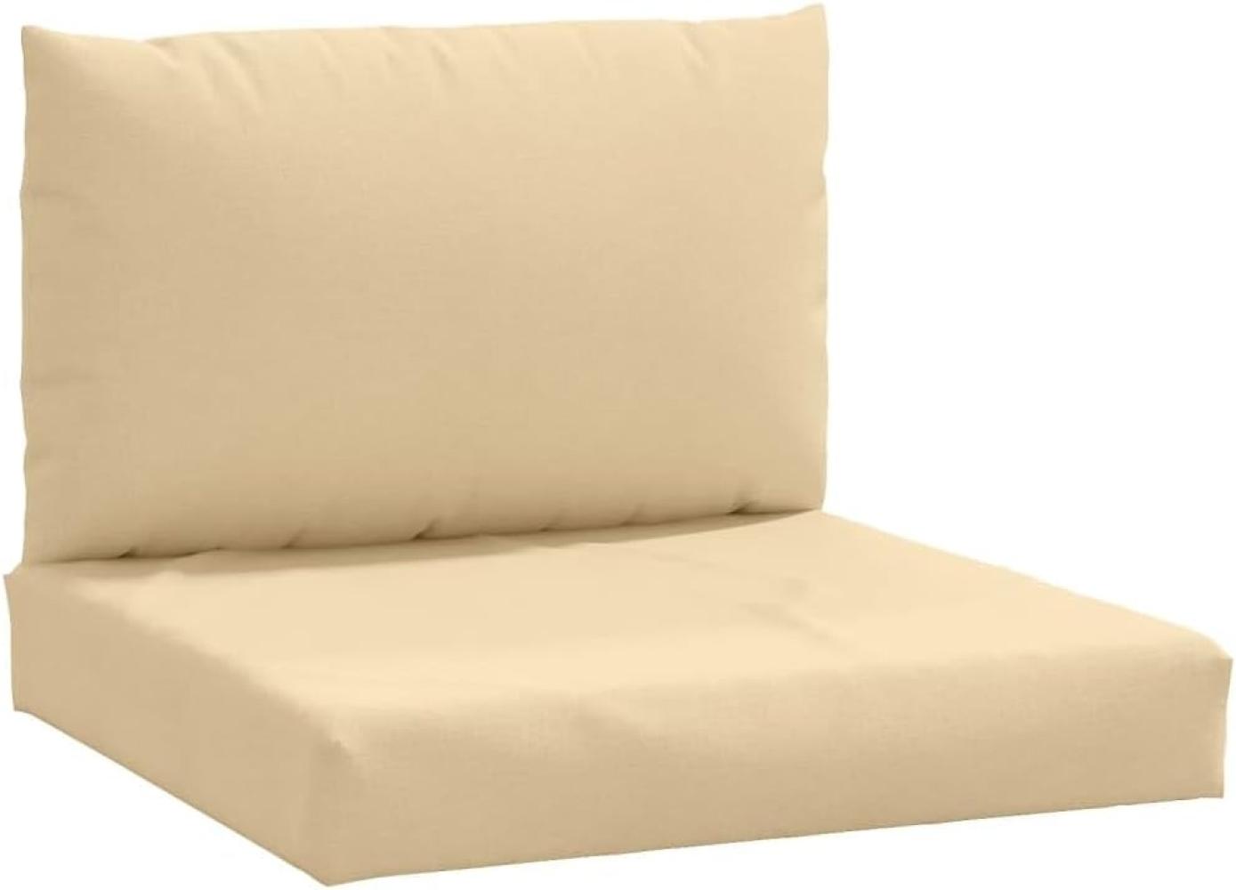 vidaXl Palettenkissen 2-tlg. Melange Beige Stoff Bild 1