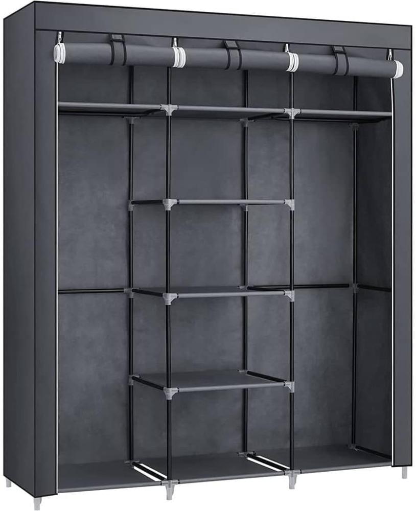 Songmics 'RYG12G' Stoffschrank mit 2 Kleiderstangen, grau,175 x 150 x 45 cm Bild 1